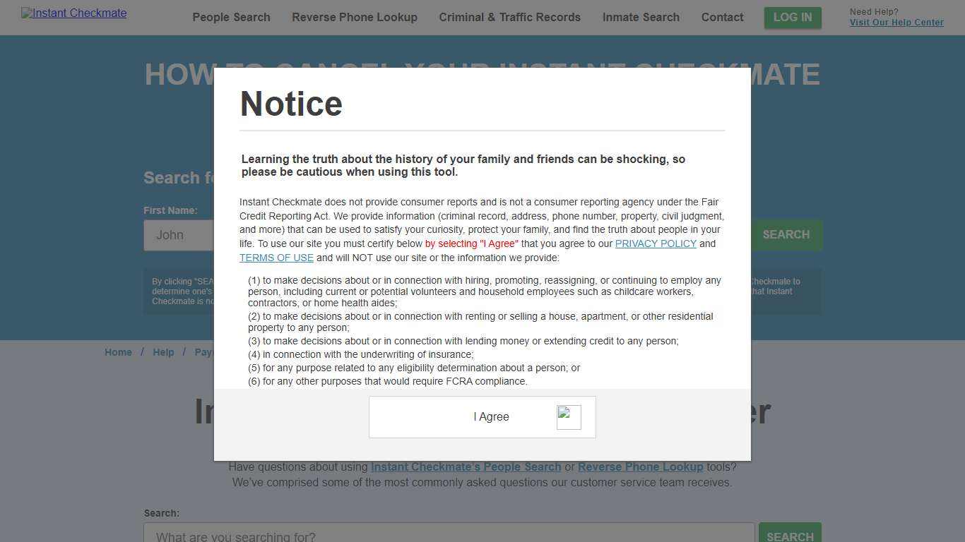 How To Cancel Your Instant Checkmate Account