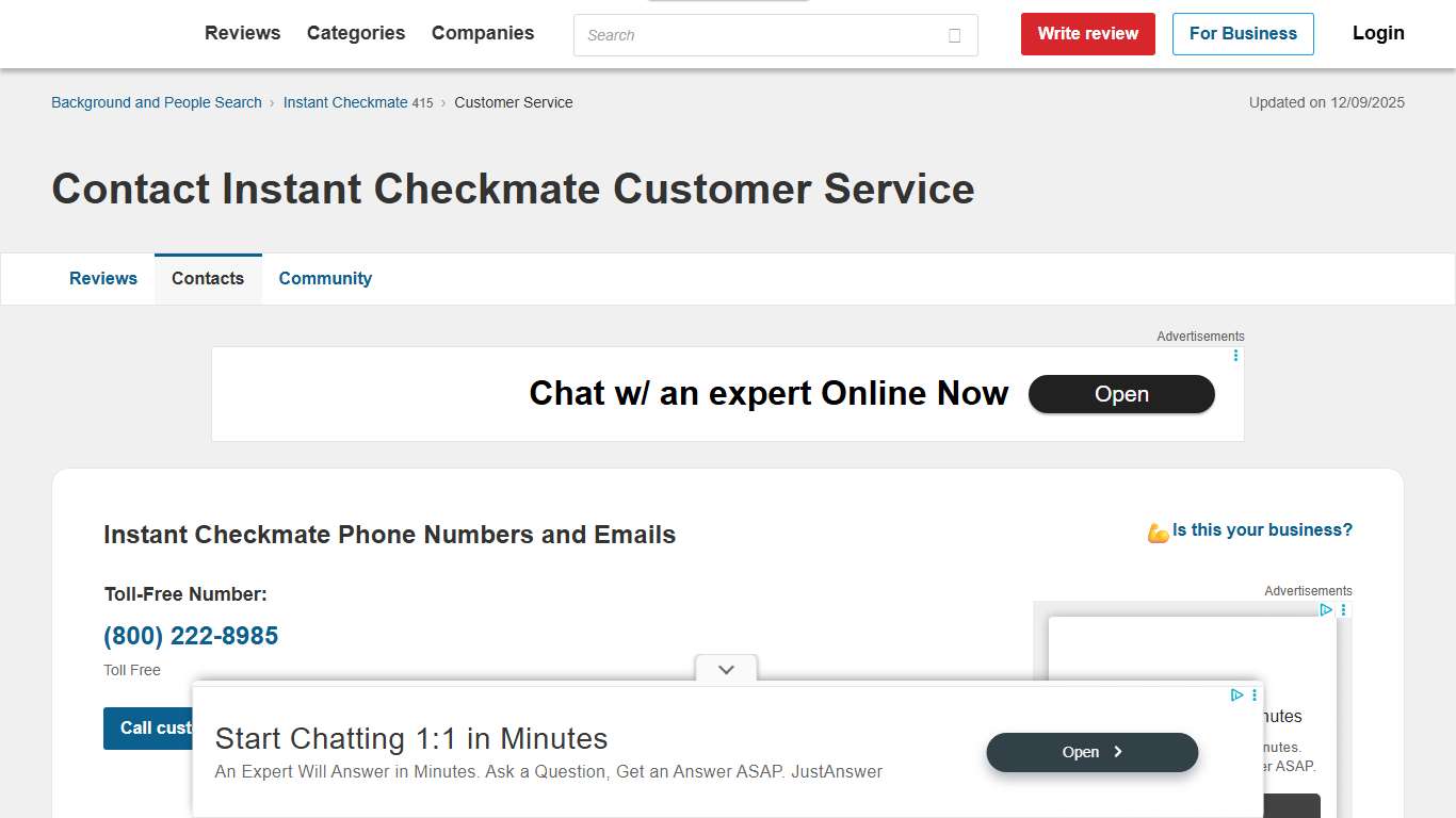 Instant Checkmate Customer Service Phone Number (800) 222-8985, Email, Help Center